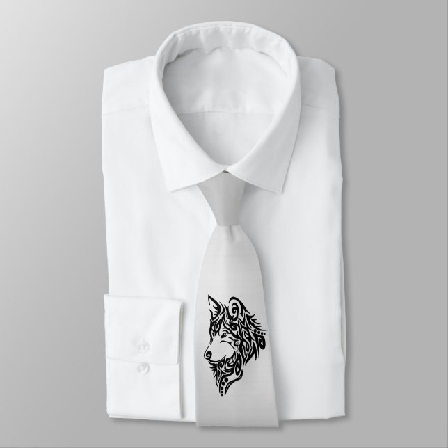 Black Tribal Wolf Tie (Tied)