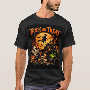 Black Trick or Treat Halloween Mens  T-Shirt