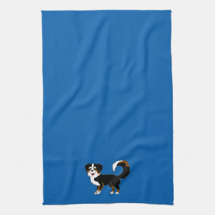 Black Tricolor Australian Shepherd Dog Kitchen Towel