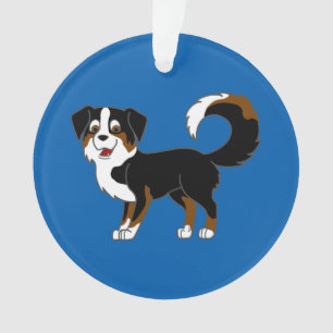 Black Tricolor Australian Shepherd Dog Ornament