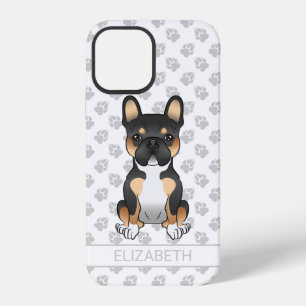 Black Tricolor French Bulldog Frenchie Dog & Name iPhone 12 Case