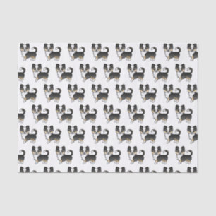 Black Tricolor Long Coat Chihuahua Dog Pattern Tissue Paper