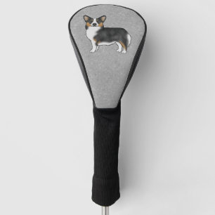 Black Tricolor Pembroke Welsh Corgi Cartoon Dog Golf Head Cover