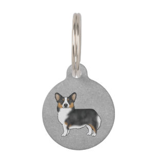 Black Tricolor Pembroke Welsh Corgi Dog Standing Pet Tag