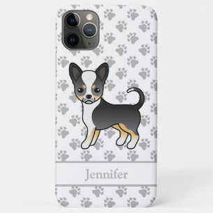 Black Tricolor Smooth Coat Chihuahua Dog & Name iPhone 11 Pro Max Case