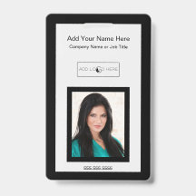 Black trim add photo logo identification badge