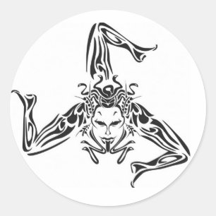 Black Trinacria on a white background Classic Round Sticker