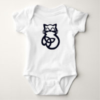 Black Trinity Knot Celtic Cat Baby One Piece