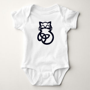 Black Trinity Knot Celtic Cat Baby One Piece Bodysuit