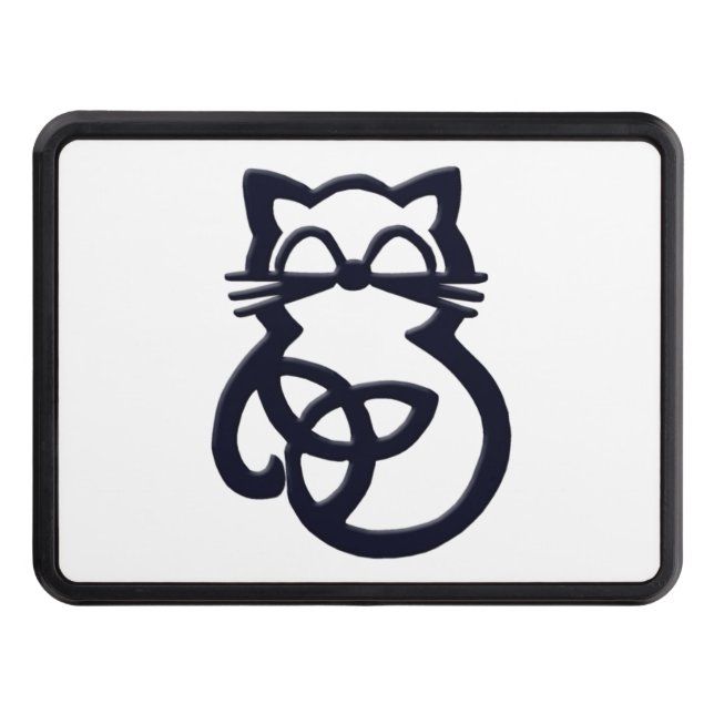 Black Trinity Knot Celtic Cat Trailer Hitch Cover (Front)