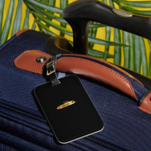 Black Tropical Gold Palm Bachelorette Travel Tag