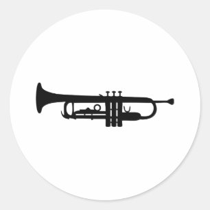 black trumpet icon classic round sticker