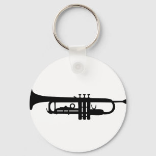 black trumpet icon keychain