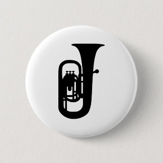 Black Tuba instrument 2 Inch Round Button