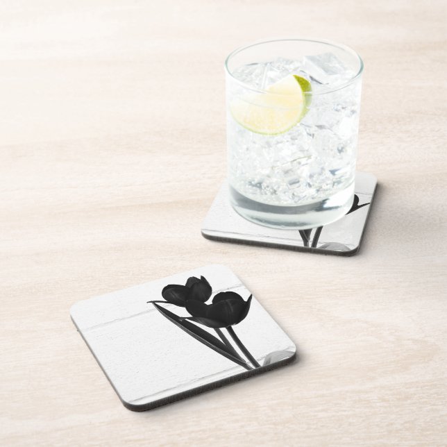 Black Tulips | Coaster (Right Side)