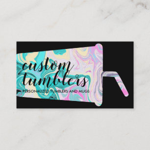 Black Tumbler travel mug shop crafter Business Card