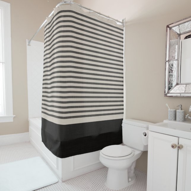 Black Turkish Stripes | Farmhouse Bathroom Decor (In Situ)