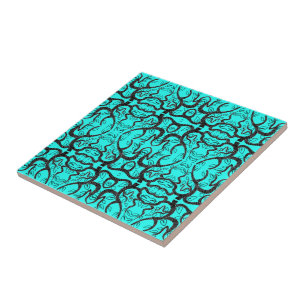 Black & Turquoise Art - Customizable - Add Colour Tile