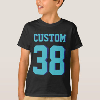 Black & Turquoise Kids | Sports Jersey Design T-Shirt