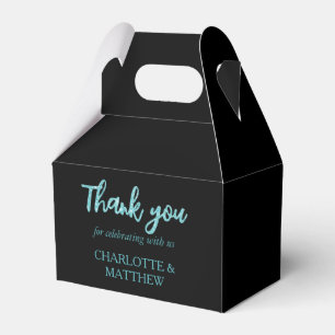 Black & Turquoise Wedding Favour Box