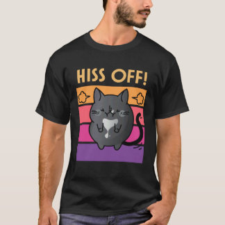 Black Tuxedo Cat Hiss Off Cozy Mystery Meow Cat T-Shirt