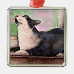 Black Tuxedo Cat ornament