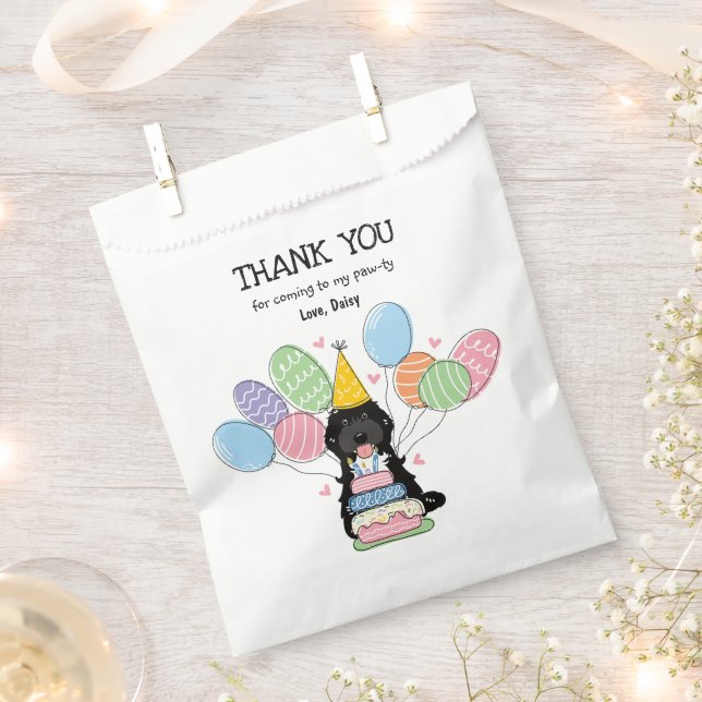 Black Tuxedo Cockapoo Cavapoo Birthday Party  Favour Bag (Clipped)