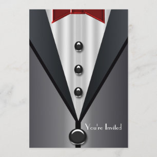 Black Tuxedo Formal Event Black Invitations