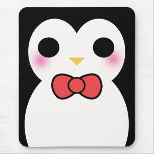 Black Tuxedo Penguin Mouse Pad