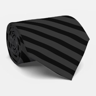 Black Tuxedo Stripe Charcoal Grey Formal Tie