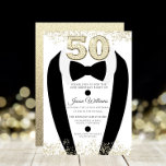 Black Tuxedo Suit Gold Mens 50th Birthday Party Invitation<br><div class="desc">Black Tuxedo Suit Gold Mens 50th Birthday Party Invitation

Variations to the invitation and matching items in our store</div>