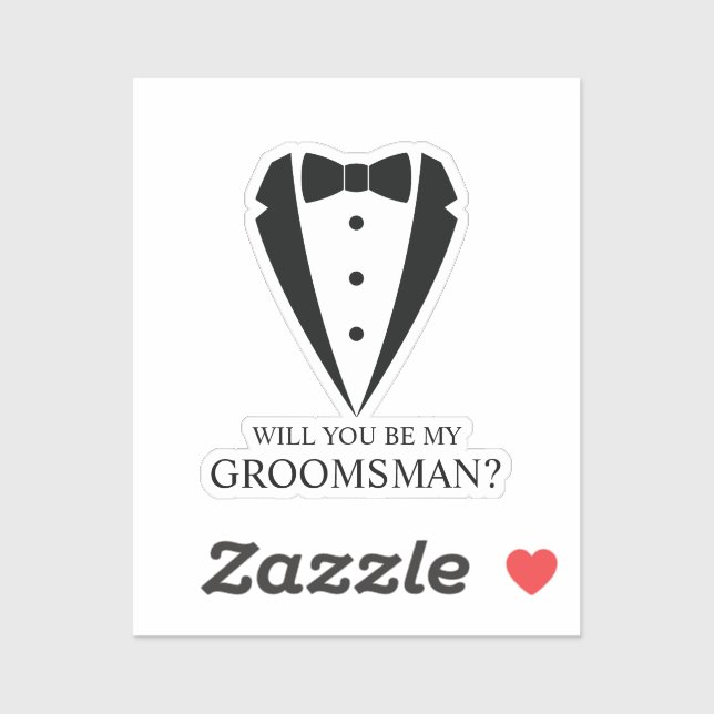 Black Tuxedo Suit Personalized Groomsman Proposal (Sheet)