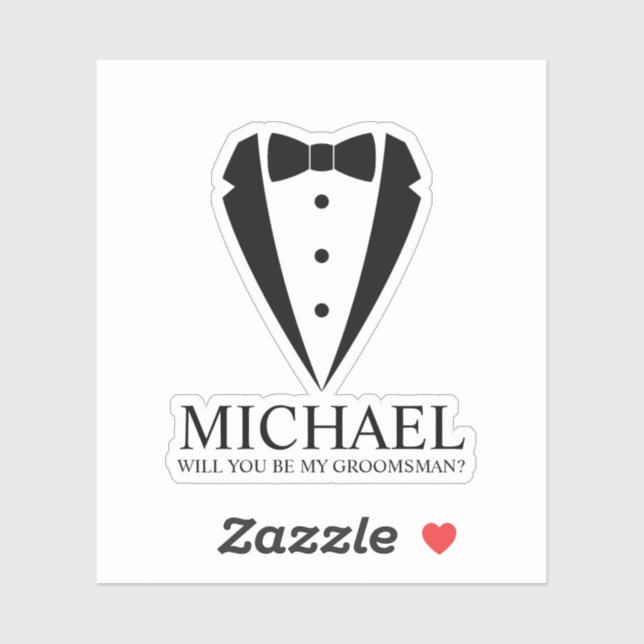 Black Tuxedo Suit Personalized Groomsman Proposal (Sheet)