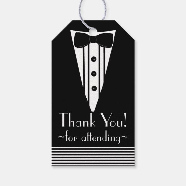 Black Tuxedo Thank You- Gift Tags (Front)