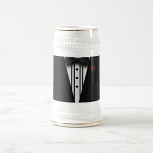 Black Tuxedo with Bow Tie Beer Stein