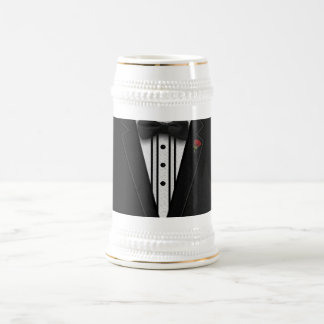 Black Tuxedo with Bow Tie Beer Stein