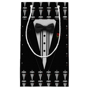 Black Tuxedo with Bow Tie Small Gift Bag