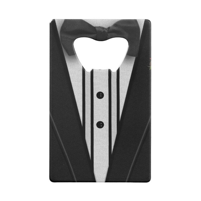 Black Tuxedo with Bow Tie Wallet Bottle Opener (Back)