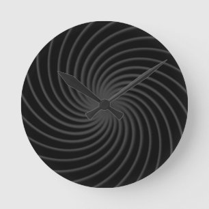 Black Twirl Round Clock