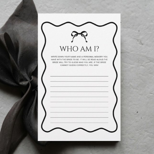 Black Tying the Knot Bridal Shower Guess Who Game  (Creator Uploaded)