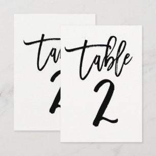 Black Type Trendy Modern Script Table Number 2