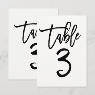 Black Type Trendy Modern Script Table Number 3