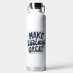 Black Typographic Quote Motivational Water Bottle