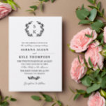 Black Typography Laurel Wreath Monogram Wedding In Invitation<br><div class="desc">Elegant traditional wedding invitation in a black and white typography design with a laurel wreath monogram and beautiful fonts. Typography wedding invitation with a greenery monogram and beautiful fonts without hosts.</div>