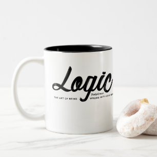Black Typography Logic - coffee Two-Tone Coffee Mug