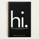 Black Typography Planner<br><div class="desc">Modern minimalist typography design in black for your planner. Makes a great personalized gift! Select the ''Customize it'' button to change text size text colour as you like it.</div>