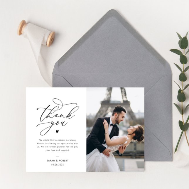 black typography wedding thank you card (Creator Uploaded)