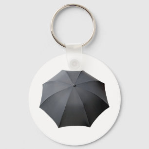 Black Umbrella Isolated Over White Background Keychain