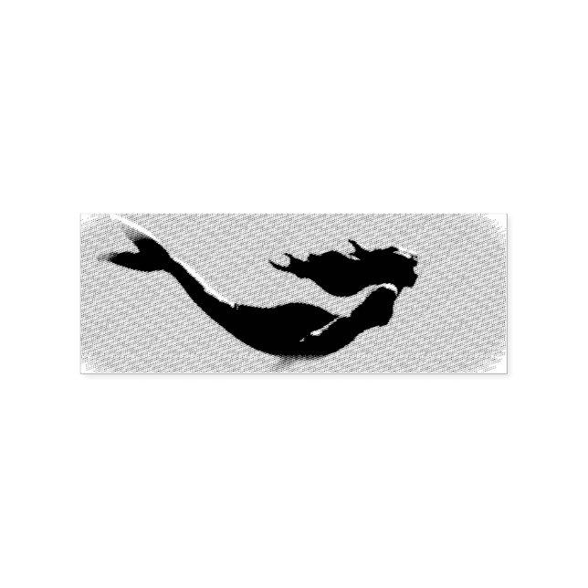 black underwater mermaid customized heart rubber stamp (Imprint)
