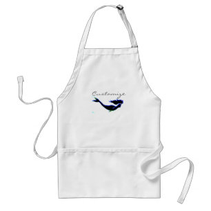 black underwater mermaid customized standard apron